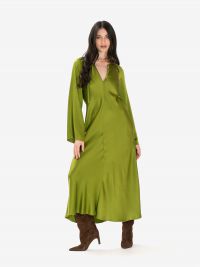 FORTE FORTE Abito m/l seta midi Verde acido