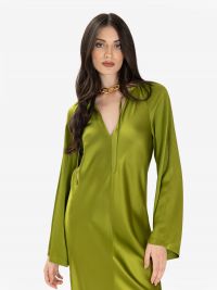 FORTE FORTE Abito m/l seta midi Verde acido