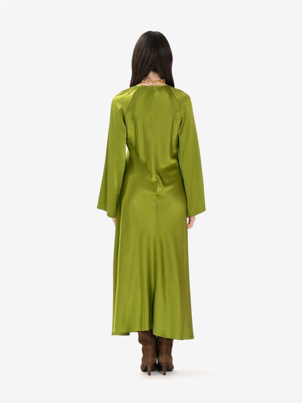 FORTE FORTE Abito m/l seta midi Verde acido