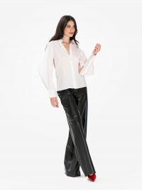 ARMA Pantalone palazzo pelle Nero