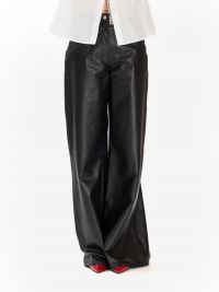 ARMA Pantalone palazzo pelle Nero