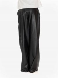 ARMA Pantalone palazzo pelle Nero