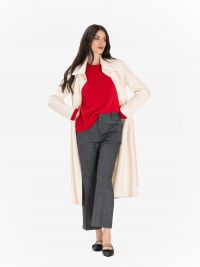 N°21 Pantalone palazzo lana melange Grigio