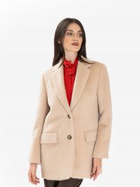 PESERICO Cappotto corto alpaca Beige