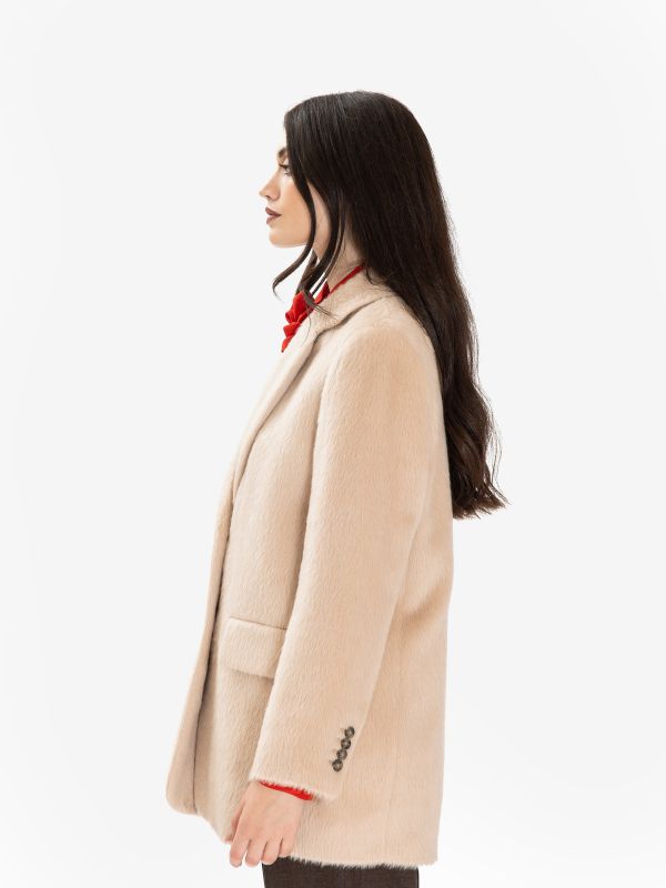 PESERICO Cappotto corto alpaca Beige