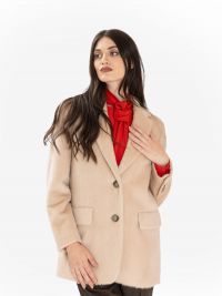 PESERICO Cappotto corto alpaca Beige