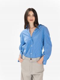 TELA Camicia over a righe Celeste