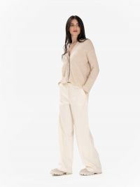 P.A.R.O.S.H. Pantalone palazzo cotone Panna