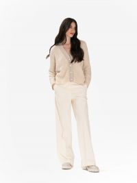 P.A.R.O.S.H. Pantalone palazzo cotone Panna