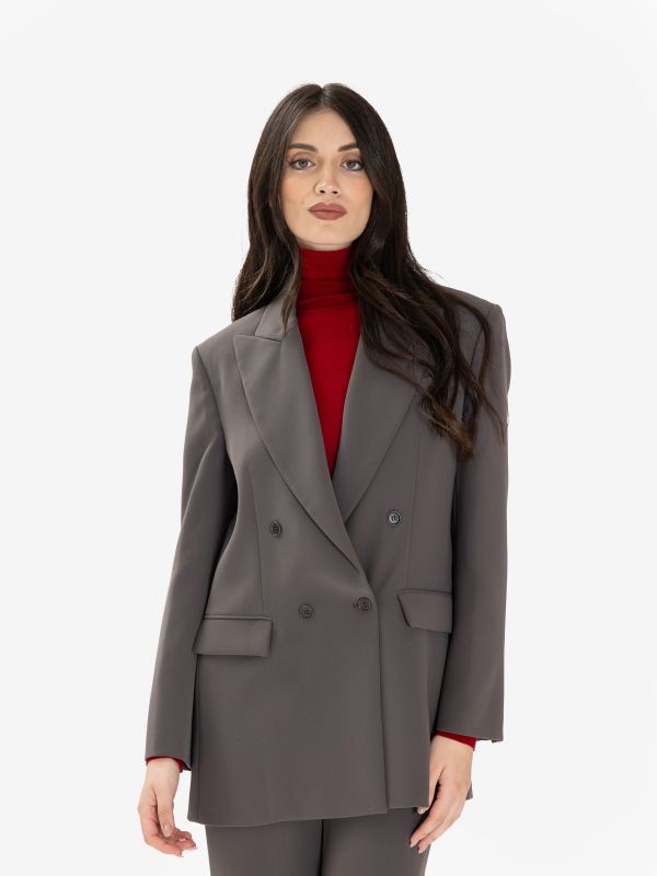 P.A.R.O.S.H. Blazer over cady doppiopetto Grigio