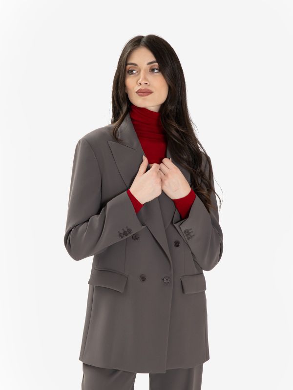 P.A.R.O.S.H. Blazer over cady doppiopetto Grigio