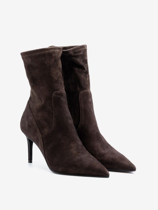 LELLA BALDI Stivaletto tc 80 camoscio elasticizzato Testa di moro