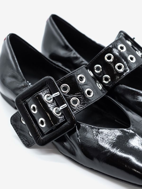 HALMANERA Ballerina nera con fibbia Nero