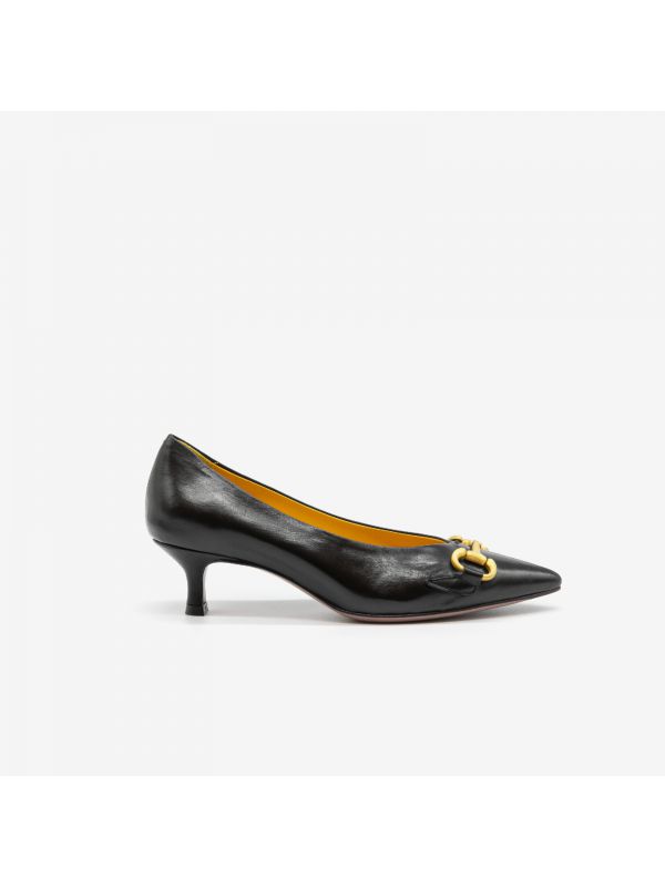 MARA BINI Decollete tc 5 cm pelle + morsetto Nero MARA BINI Decollete tc 5 cm pelle + morsetto Nero