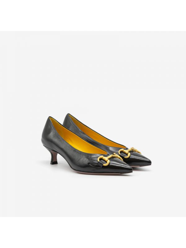MARA BINI Decollete tc 5 cm pelle + morsetto Nero MARA BINI Decollete tc 5 cm pelle + morsetto Nero