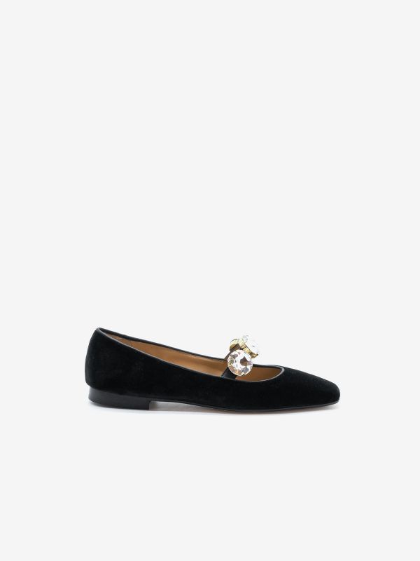 PROSPERINE Ballerina tc 10 velluto + strass Nero PROSPERINE Ballerina tc 10 velluto + strass Nero
