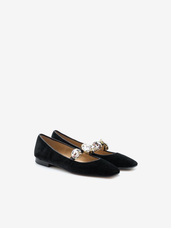 PROSPERINE Ballerina tc 10 velluto + strass Nero PROSPERINE Ballerina tc 10 velluto + strass Nero