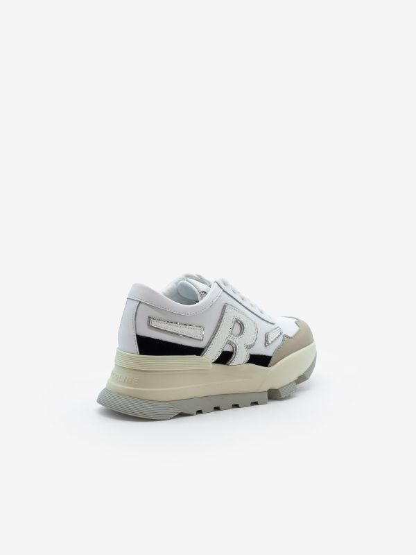 RUCOLINE Sneakers bianca/beige/argento tc 7 cm Bianco RUCOLINE Sneakers bianca/beige/argento tc 7 cm Bianco