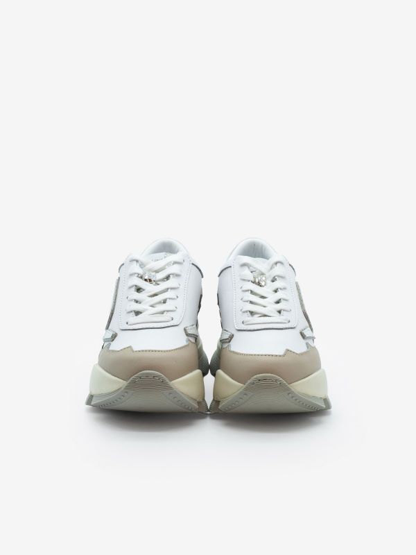 RUCOLINE Sneakers bianca/beige/argento tc 7 cm Bianco RUCOLINE Sneakers bianca/beige/argento tc 7 cm Bianco