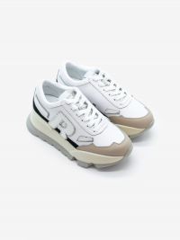 RUCOLINE Sneakers bianca/beige/argento tc 7 cm Bianco RUCOLINE Sneakers bianca/beige/argento tc 7 cm Bianco