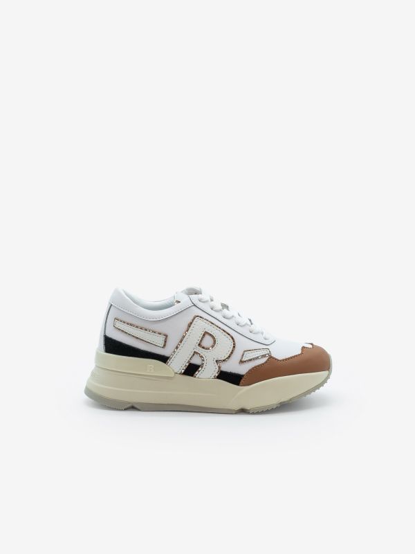 RUCOLINE Sneakers bianca/cuoio tc 5 cm Bianco RUCOLINE Sneakers bianca/cuoio tc 5 cm Bianco