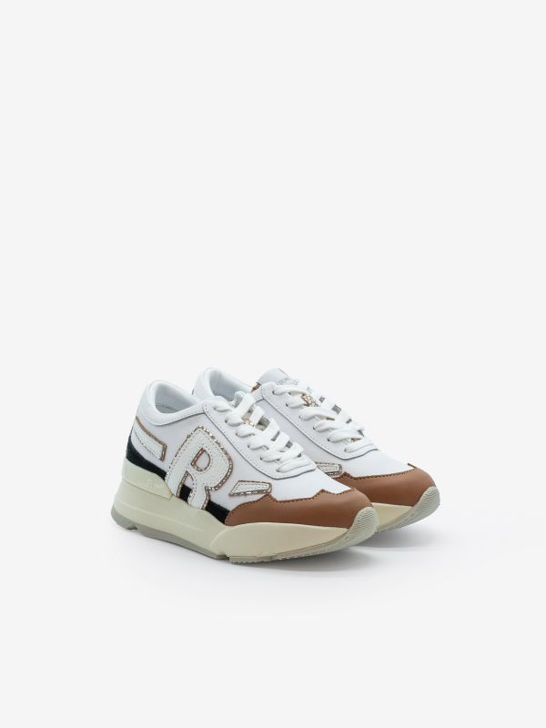 RUCOLINE Sneakers bianca/cuoio tc 5 cm Bianco RUCOLINE Sneakers bianca/cuoio tc 5 cm Bianco