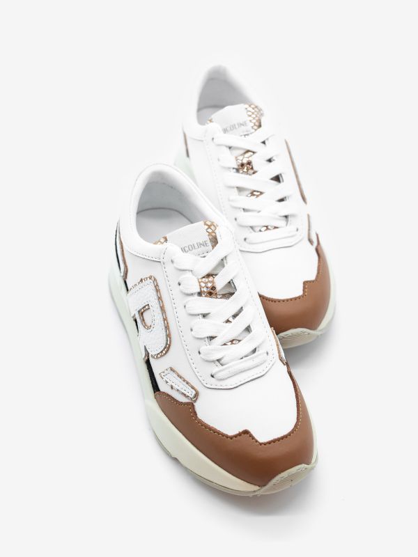 RUCOLINE Sneakers bianca/cuoio tc 5 cm Bianco RUCOLINE Sneakers bianca/cuoio tc 5 cm Bianco