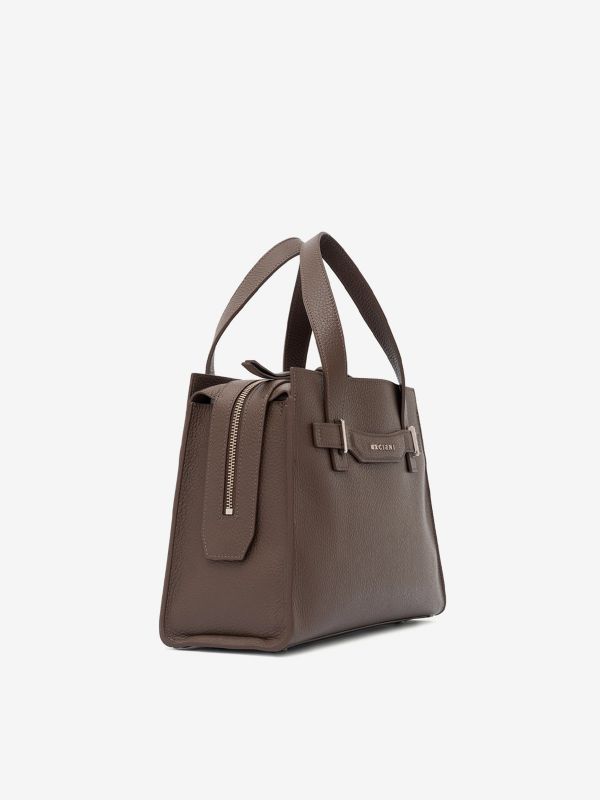 ORCIANI POSH M: Borsa a mano due manici pelle Taupe
