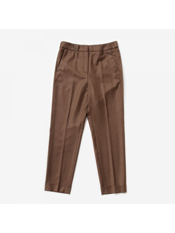PESERICO Pantalone slim fit lurex Marrone PESERICO Pantalone slim fit lurex Marrone