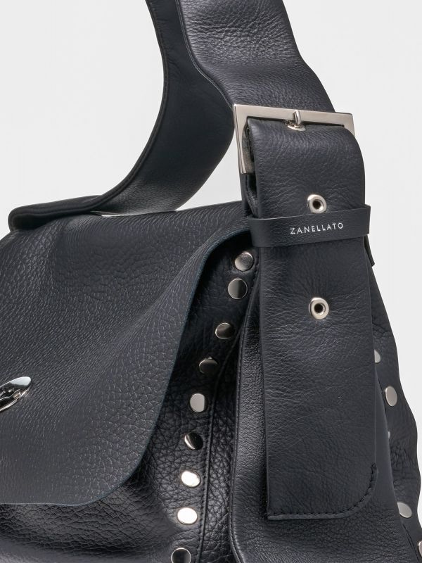 ZANELLATO Postina small con tracolla a nastro Nero