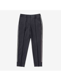 PESERICO Pantalone slim fit con cintura elastica + bande laterali Grigio