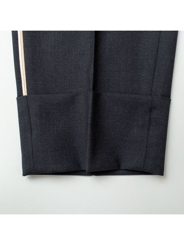 PESERICO Pantalone slim fit con cintura elastica + bande laterali Grigio