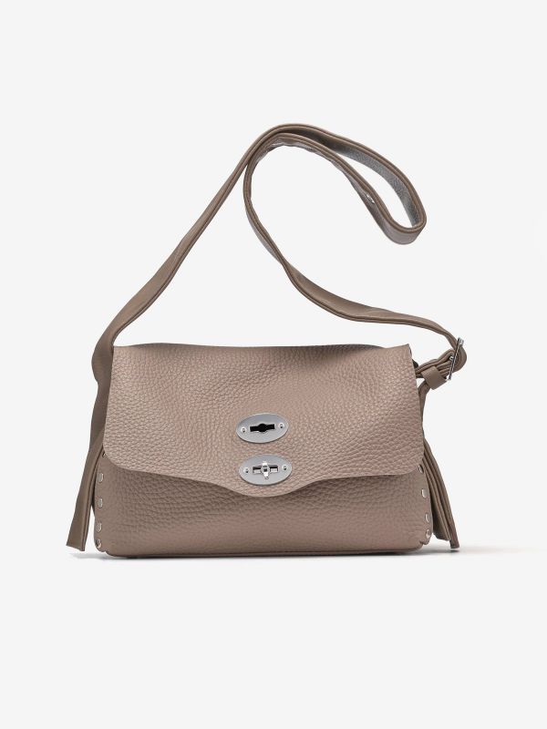 ZANELLATO Postina small con tracolla a nastro Fango