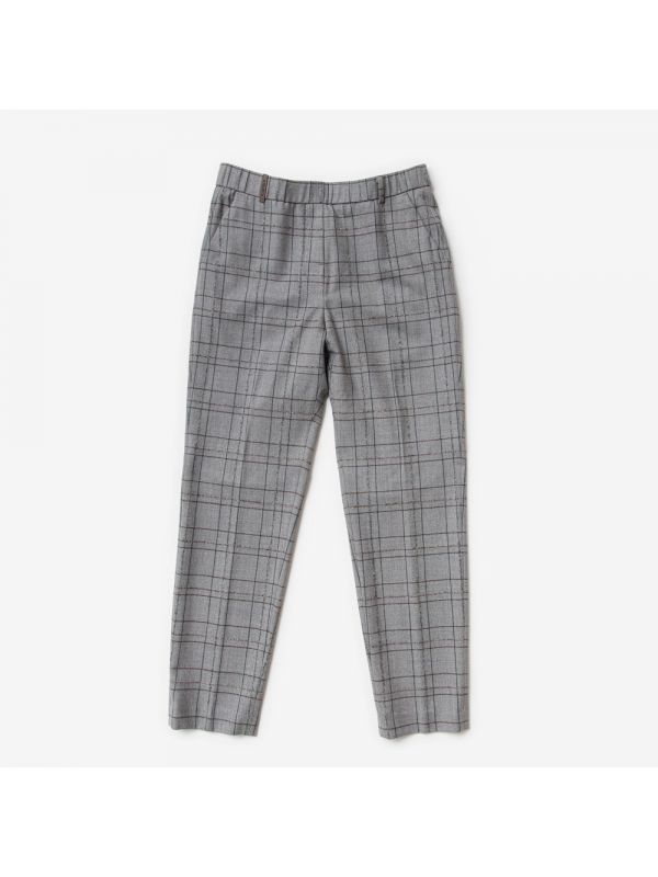 PESERICO Pantalone slim fit quadri Grigio
