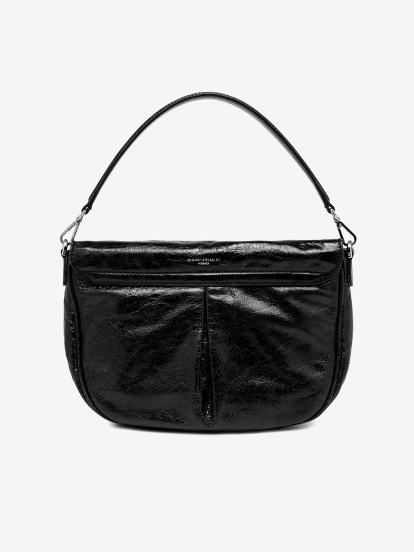 GIANNI CHIARINI Mabel:borsa a spalla media pelle + tracolla Nero