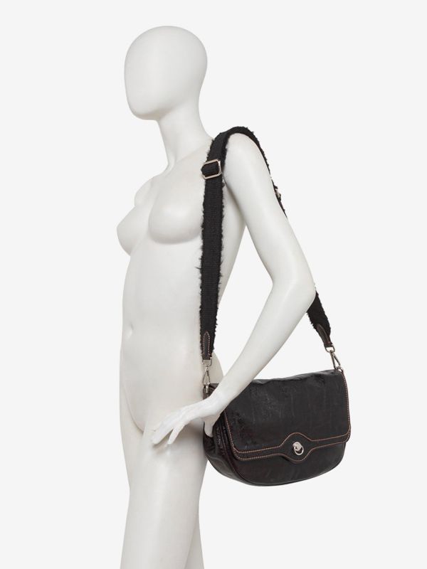 GIANNI CHIARINI Mabel:borsa a spalla media pelle + tracolla Nero