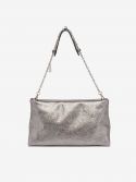 GIANNI CHIARINI Glenda: borsa piccola tracolla pelle metalizzata Argento