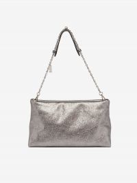 GIANNI CHIARINI Anais: borsa media pelle metalizzata Argento