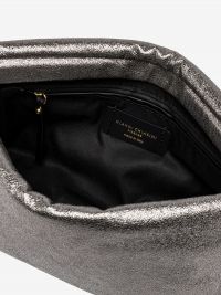 GIANNI CHIARINI Anais: borsa media pelle metalizzata Argento
