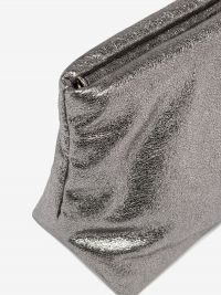 GIANNI CHIARINI Anais: borsa media pelle metalizzata Argento