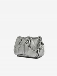 GIANNI CHIARINI Glenda: borsa piccola tracolla pelle metalizzata Argento