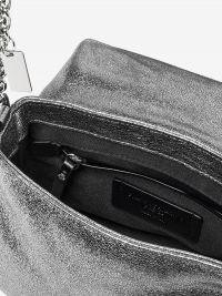 GIANNI CHIARINI Glenda: borsa piccola tracolla pelle metalizzata Argento