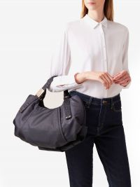 BORBONESE Borsa due manici tessuto Nero