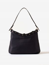 BORBONESE Borsa a spalla tessuto con borchie Nero