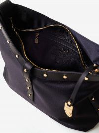 BORBONESE Borsa a spalla tessuto con borchie Nero