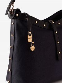 BORBONESE Borsa a spalla tessuto con borchie Nero