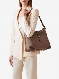 BORBONESE Borsa a spalla graffiti classico con borchie 