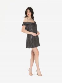 GIUSEPPE DI MORABITO Abito corto con strass scollo omerale Nero