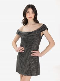 GIUSEPPE DI MORABITO Abito corto con strass scollo omerale Nero