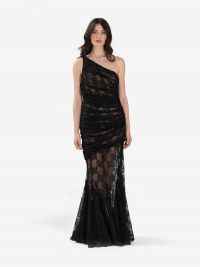 GIUSEPPE DI MORABITO Abito lungo monospalla pizzo Nero